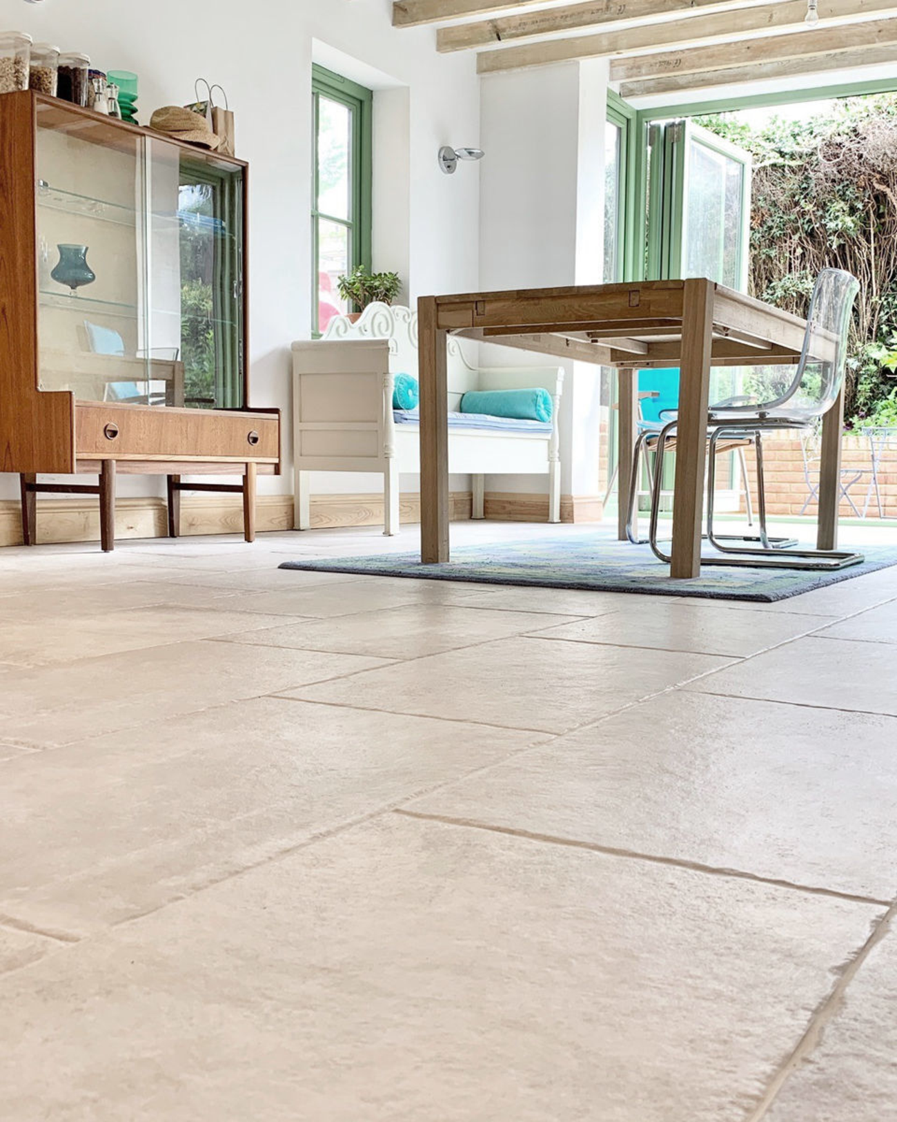 Picture of Provence Bianco Antique Limestone Effect Porcelain Tiles