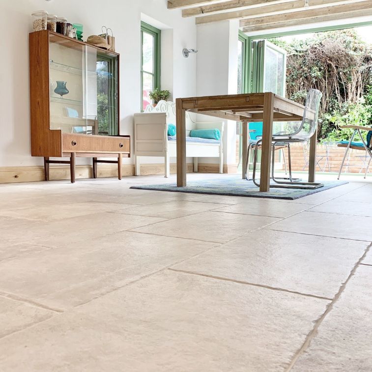 Picture of Provence Bianco Antique Limestone Effect Porcelain Tiles