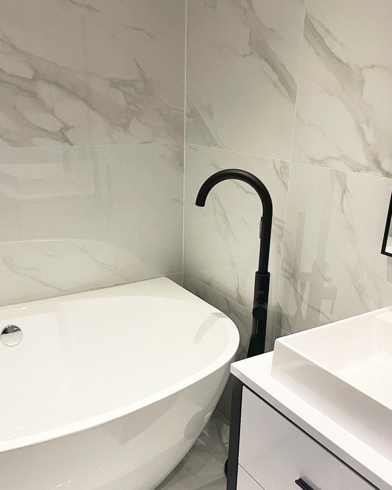 Picture of Nuova Carrara Polished Marble Effect Porcelain Tiles