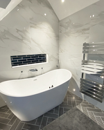 Picture of Timeless White Carrara Polished Marble Effect Porcelain Tiles