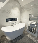 Picture of Timeless White Carrara Polished Marble Effect Porcelain Tiles