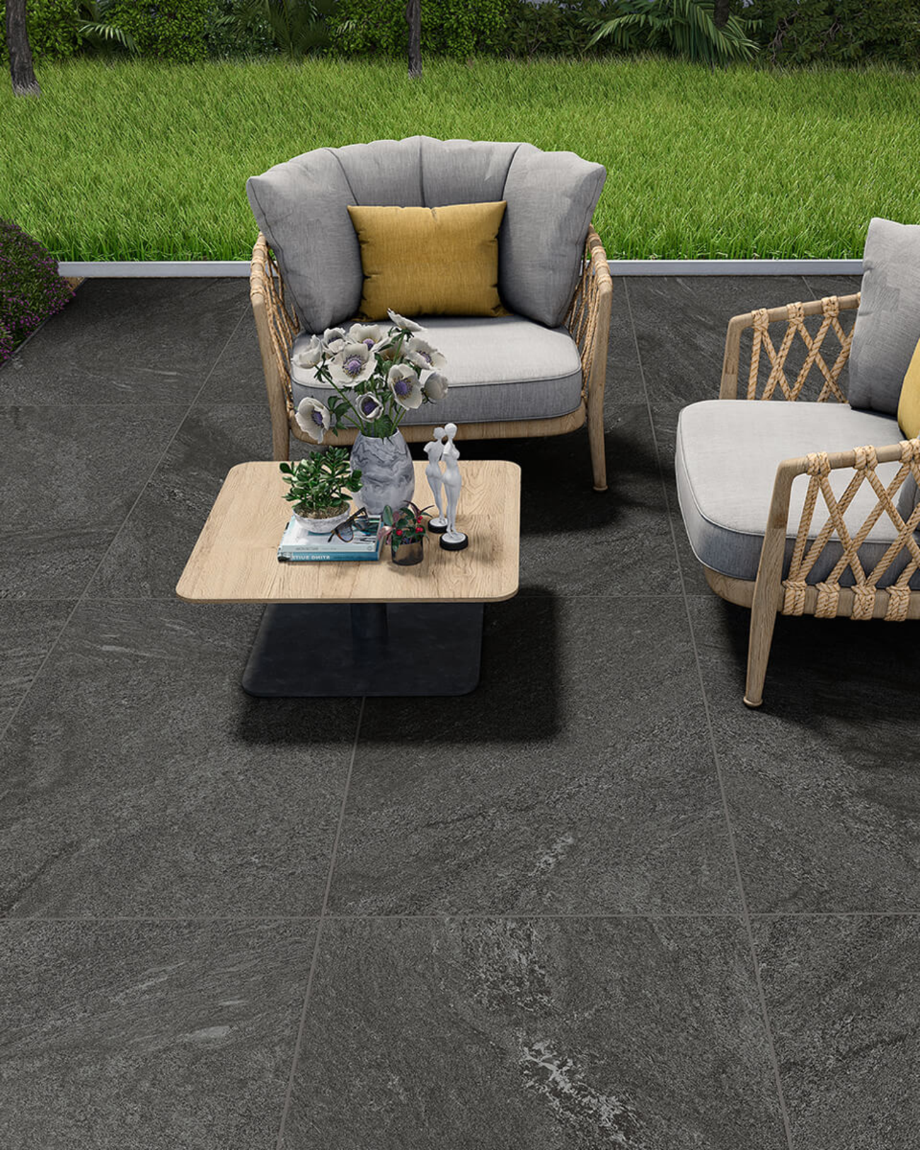 Picture of Luxor Nero Porcelain Paving Slabs