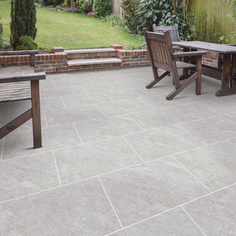 Picture of Mustang Light Grey Porcelain Paving Slabs