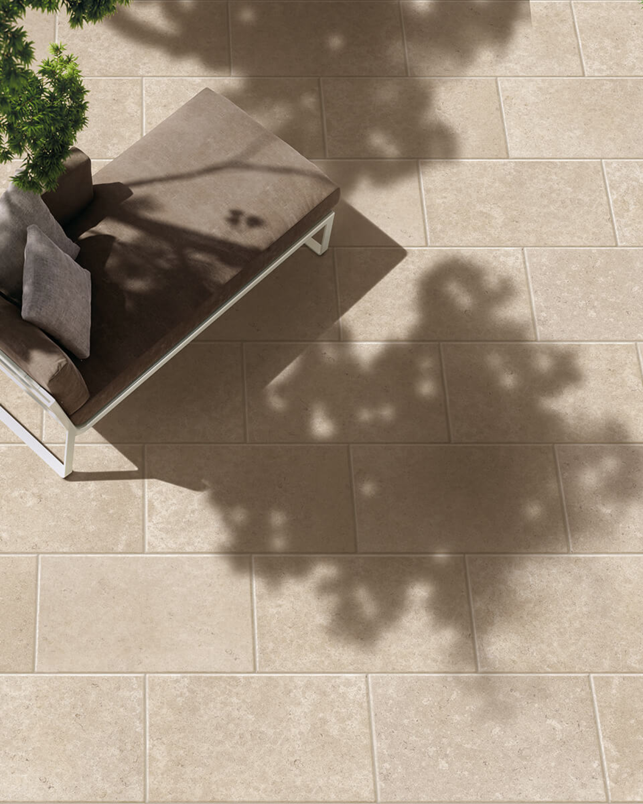 Picture of Dijon Beige Antiqued Outdoor Porcelain Paving Slab Tiles