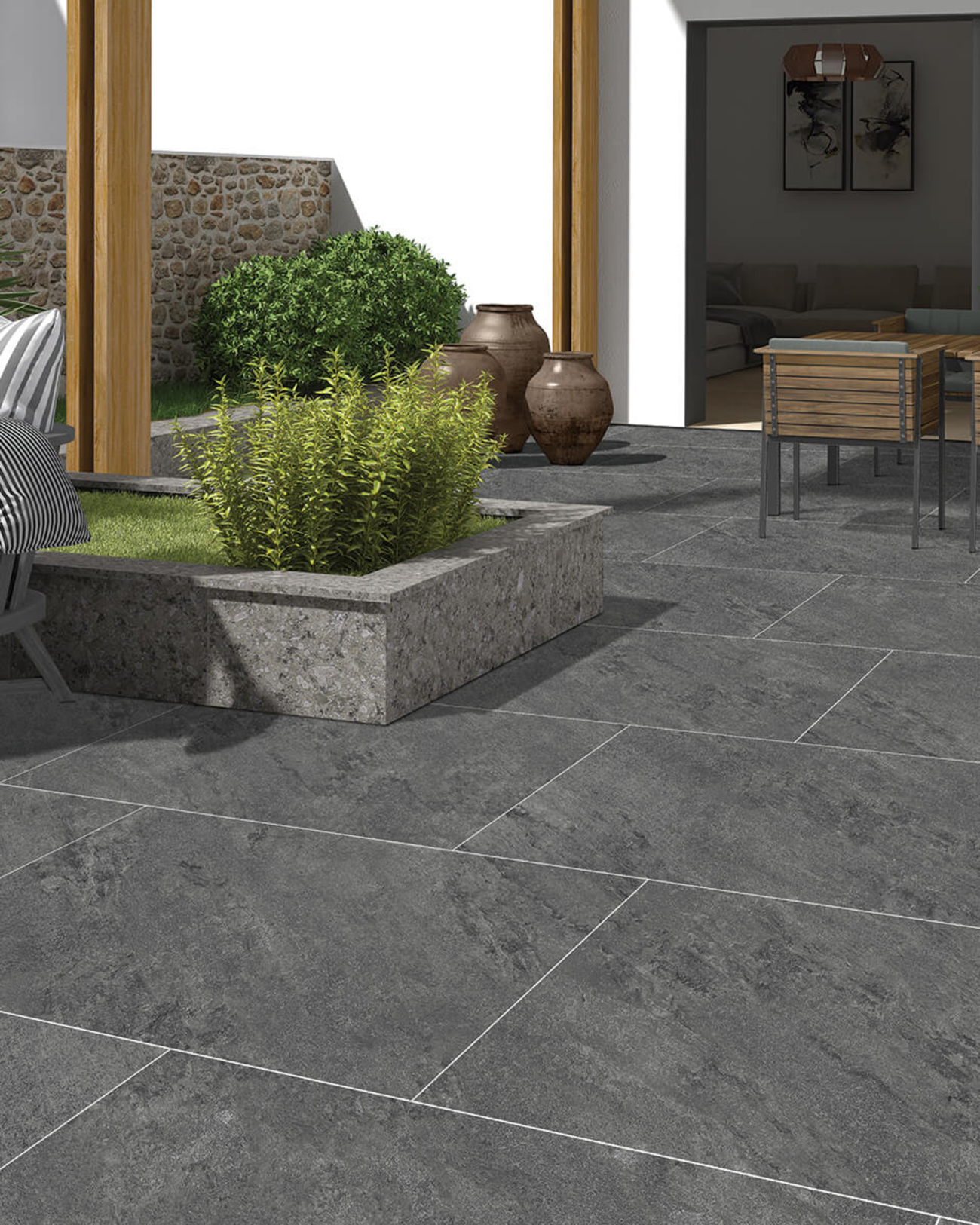 Picture of Lithos Black Porcelain Paving Slabs