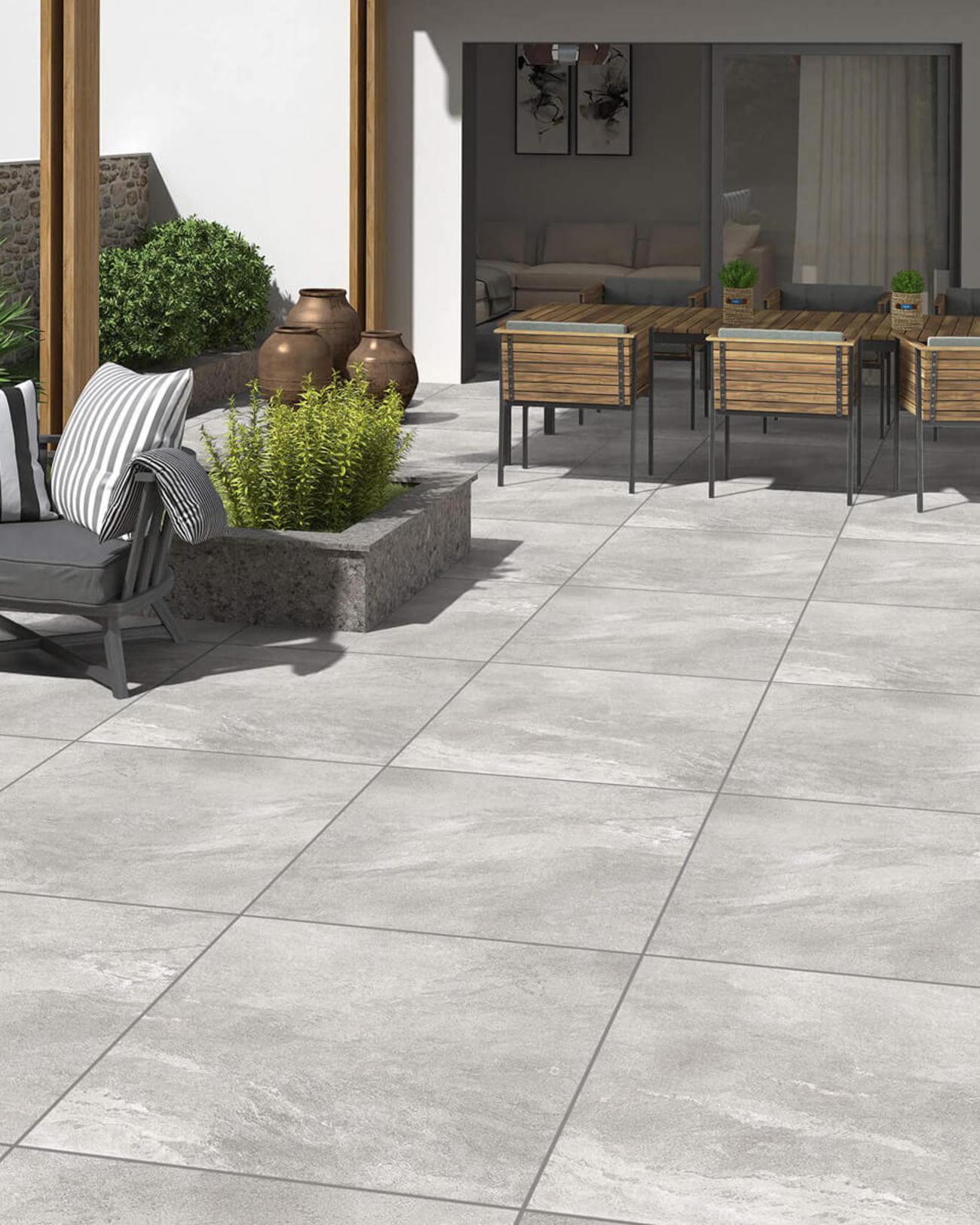 Picture of Yosemite Ash Outdoor Porcelain Paving Slab Tiles