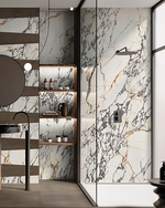 Picture of Sicilian Gold Polished Marble Effect Porcelain Tiles