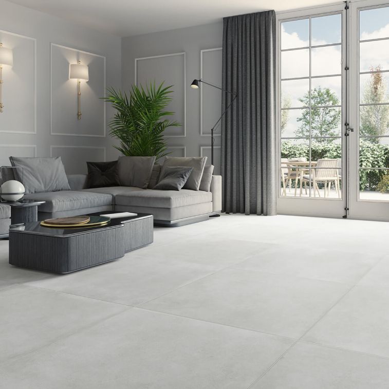 Picture of Dakota Bianco Concrete Effect Porcelain Tiles