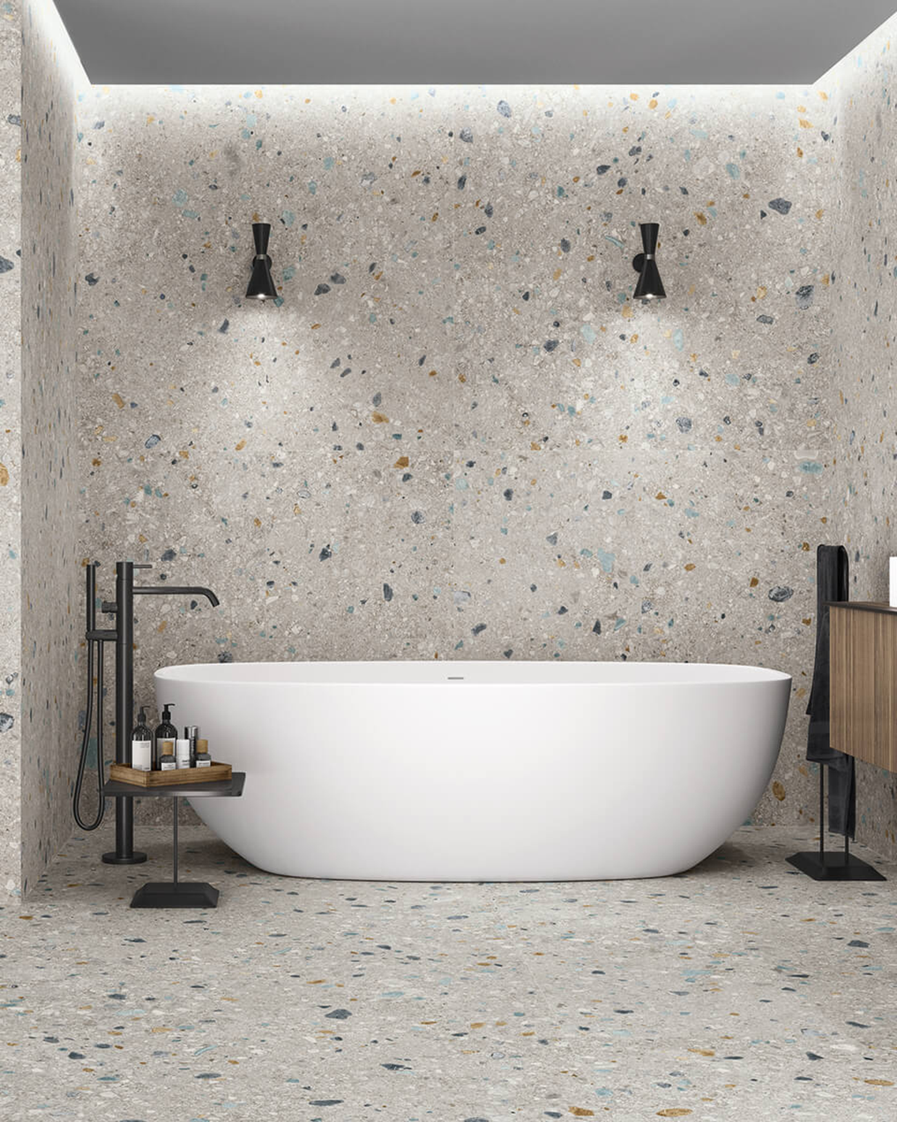 Picture of Manhattan Grey Stone Effect Porcelain Tiles