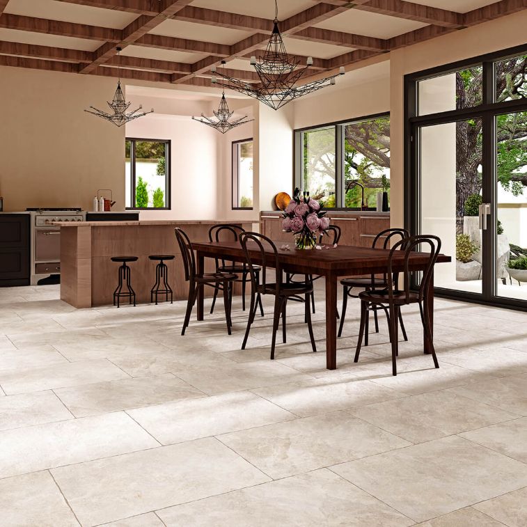 Picture of Cotswold Bianco Antique Limestone Effect Porcelain Tiles