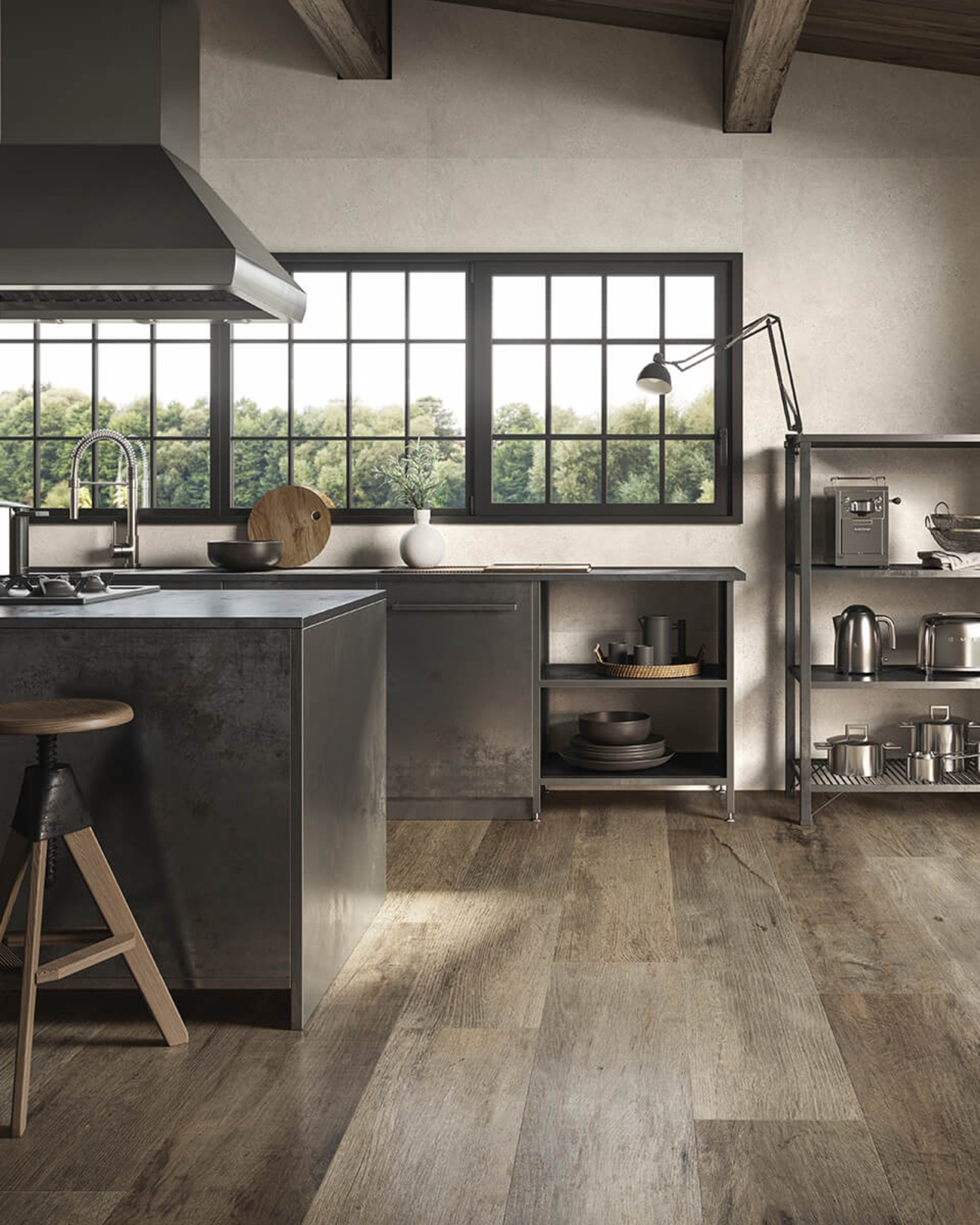 Picture of Farmhouse Rustic Brown Wood Effect Porcelain Tiles