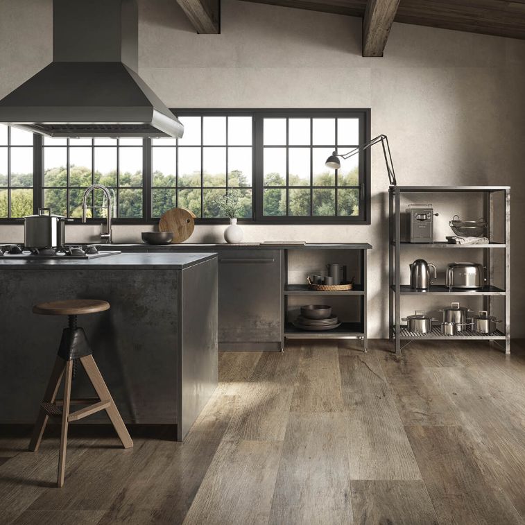 Picture of Farmhouse Rustic Brown Wood Effect Porcelain Tiles