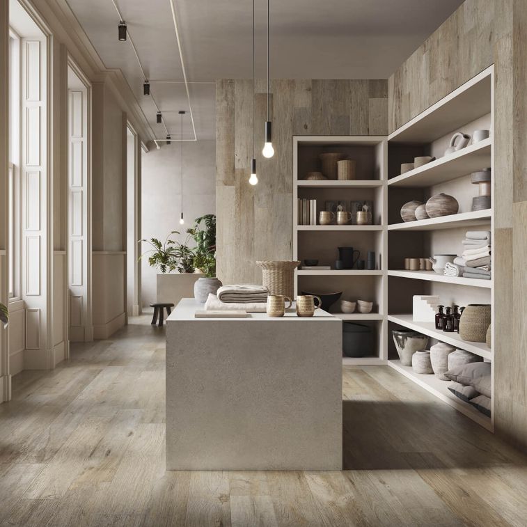 Picture of Farmhouse Rustic Natural Wood Effect Porcelain Tiles