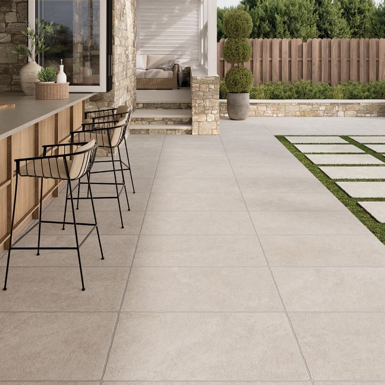 Picture of Kensington Beige Antiqued Outdoor Porcelain Paving Slab Tiles