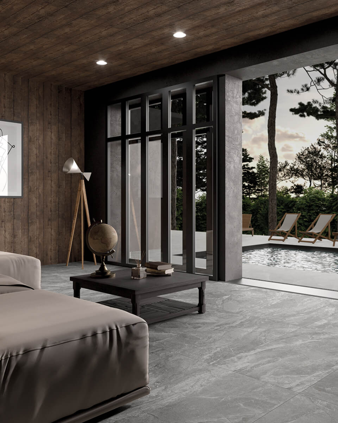 Picture of London Grigio Stone Effect Porcelain Tiles