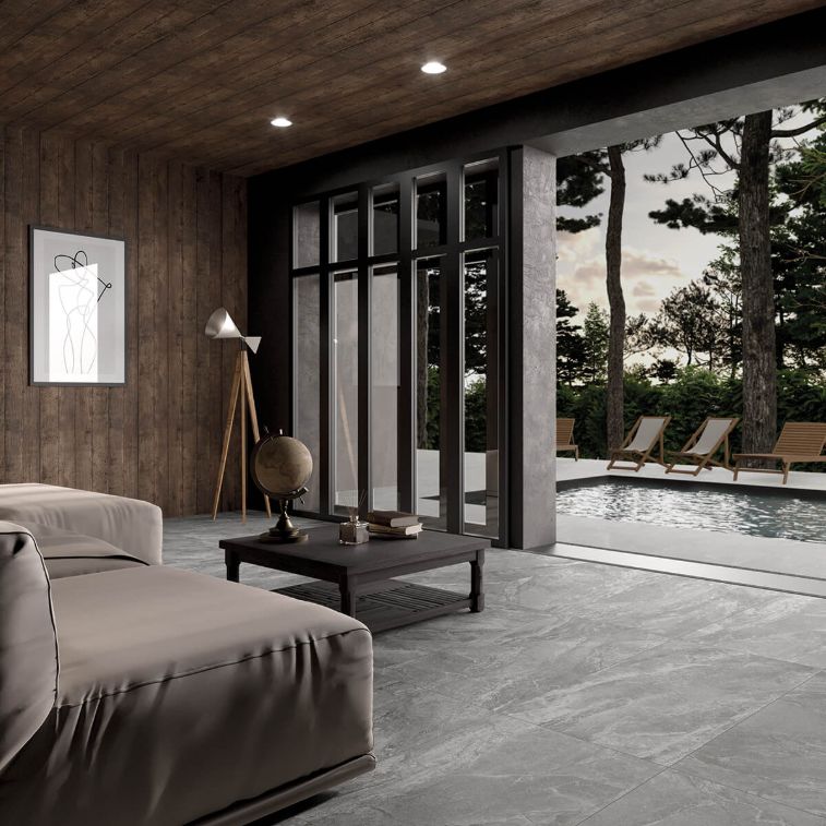 Picture of London Grigio Stone Effect Porcelain Tiles