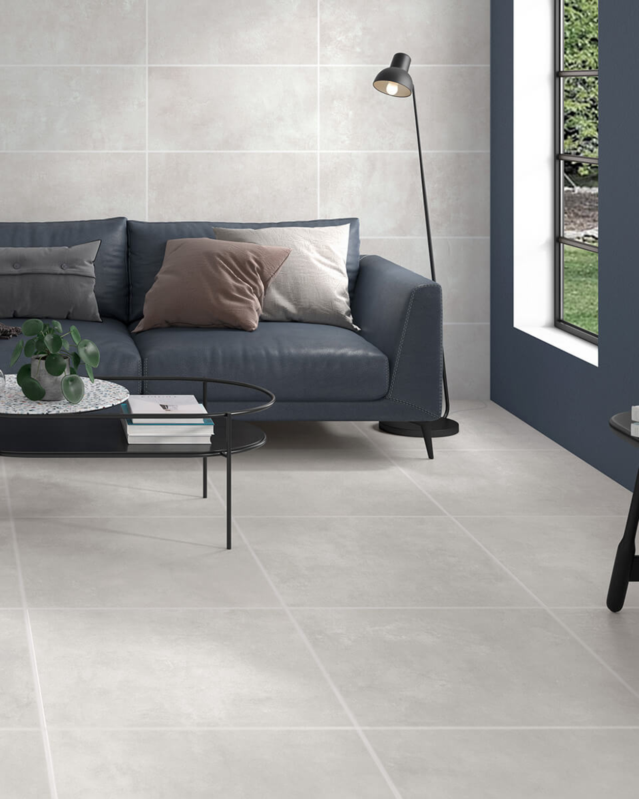 Picture of Chelsea Silver Concrete Effect Porcelain Tiles