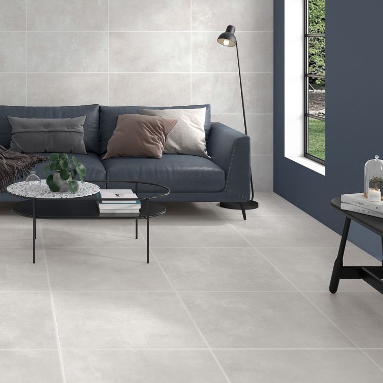 Picture of Chelsea Silver Concrete Effect Porcelain Tiles