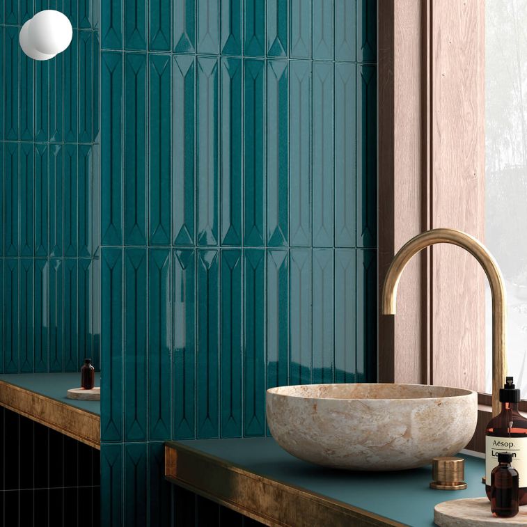 Picture of Axis Ocean Crackle Decor Brick / Metro Ceramic Tiles