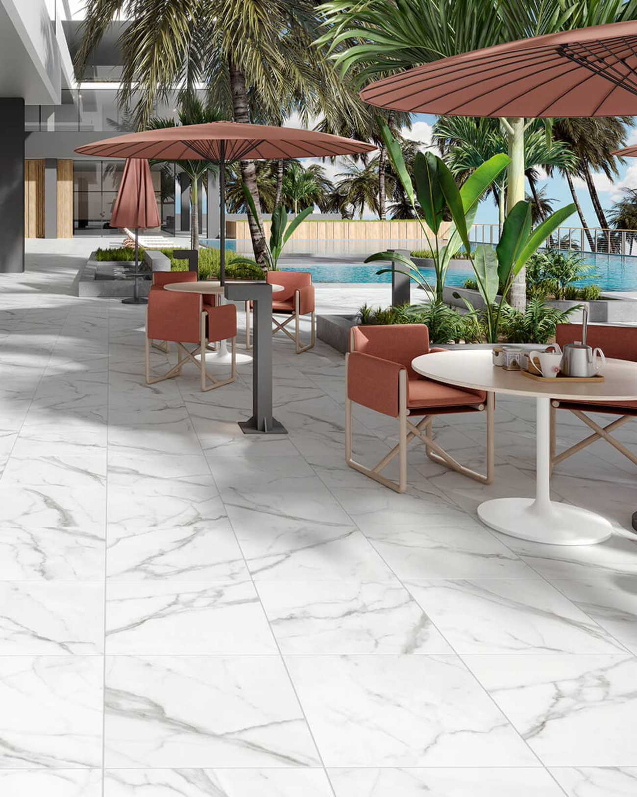 Picture of Mimica Carrara Porcelain Paving 592x592x20mm - 7.7 SQM Job Lot