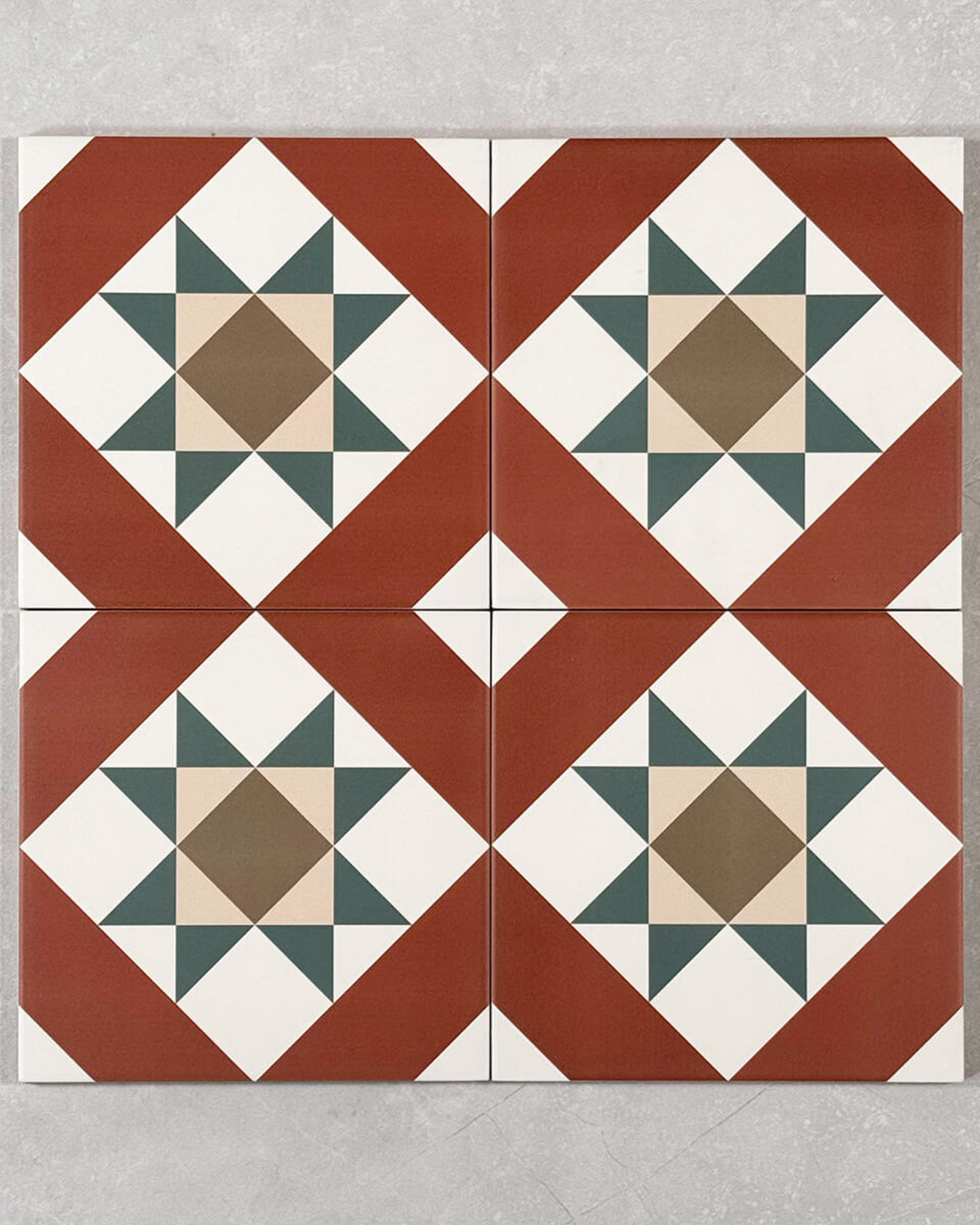 Picture of Marlow Red Patterned Tiles