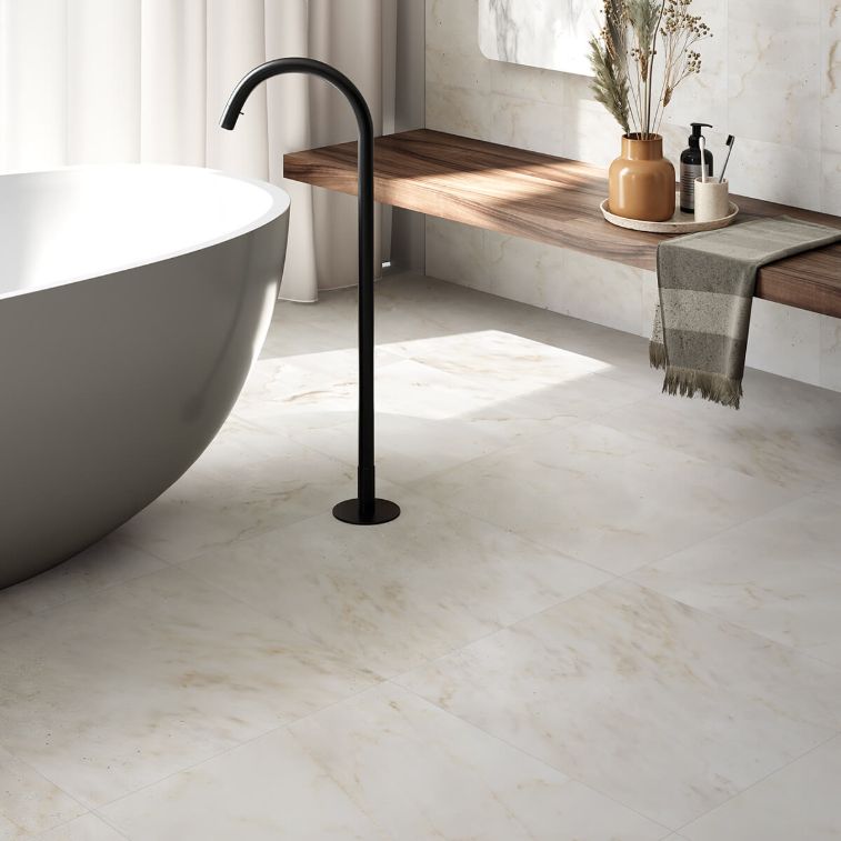 Picture of Calacatta Amber Matte Marble Effect Porcelain Tiles