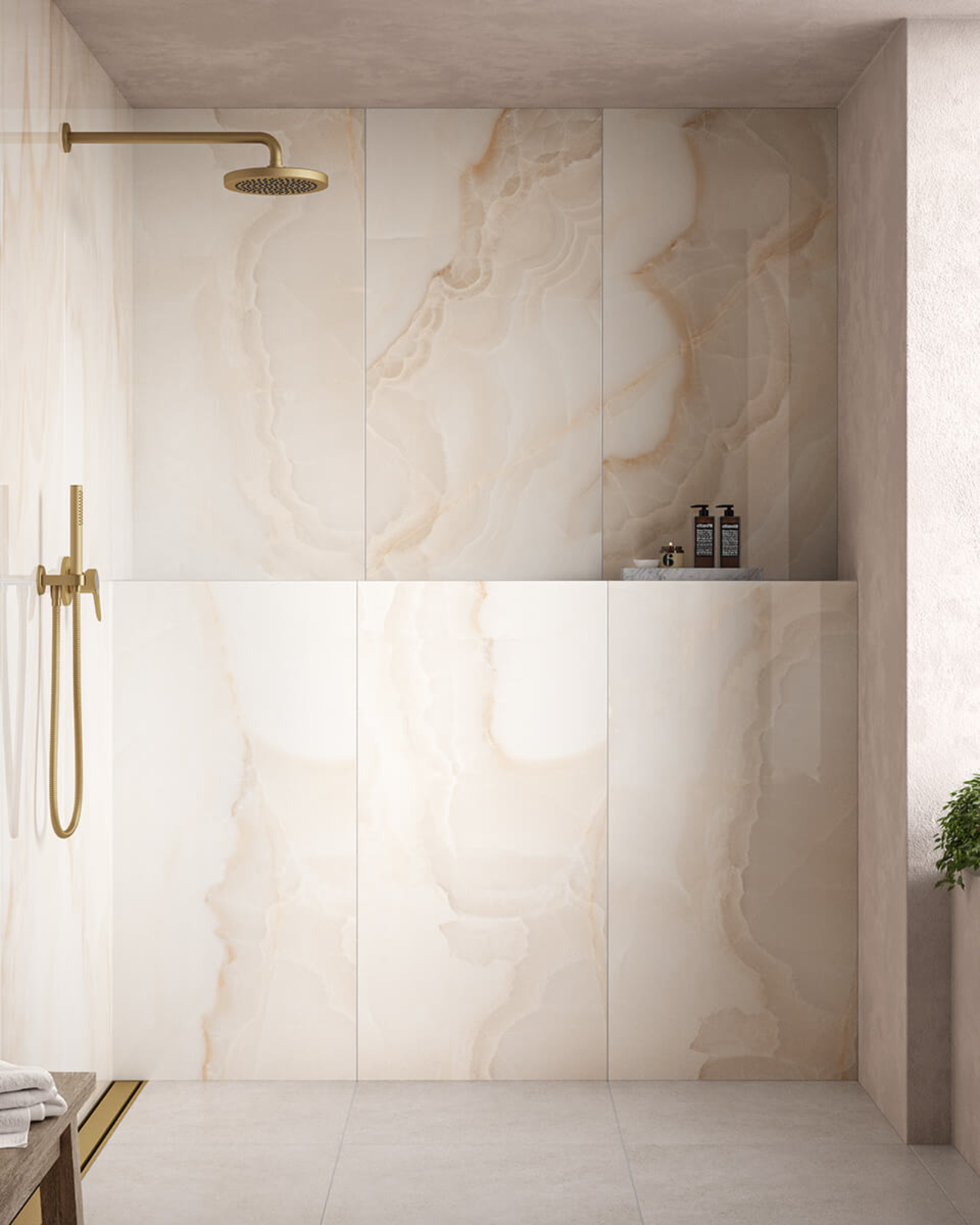 Picture of Onyx Oro Polished Marble Effect Porcelain Tiles