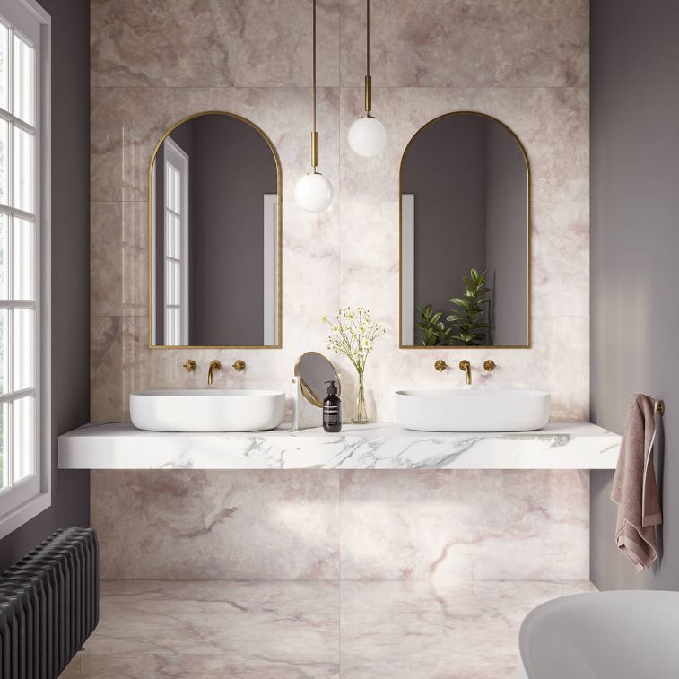 Picture of Onyx Viola Polished Marble Effect Porcelain Tiles