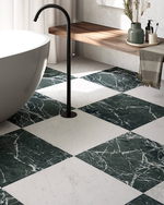 Picture of Firenza Verde Alpi Matte Marble Effect Porcelain Tiles