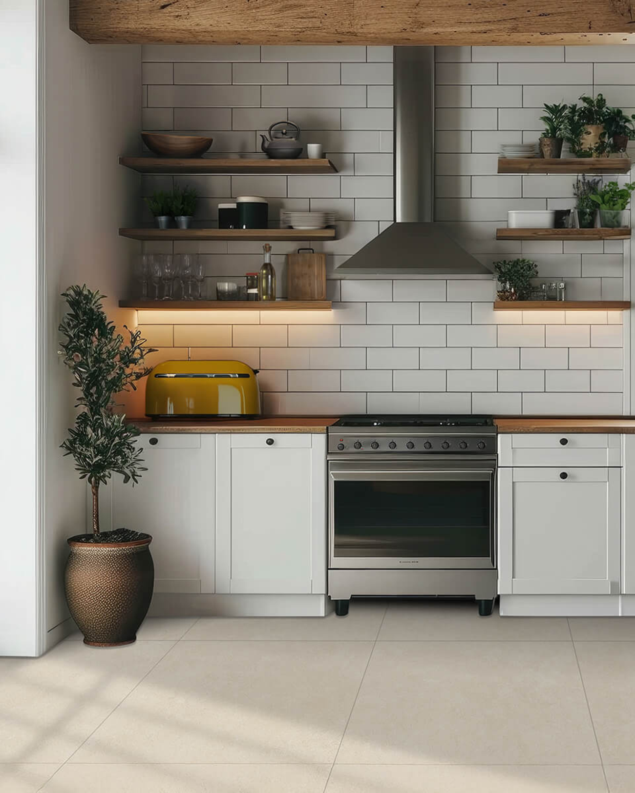 Picture of Mykonos Cotton Stone Effect Porcelain Tiles