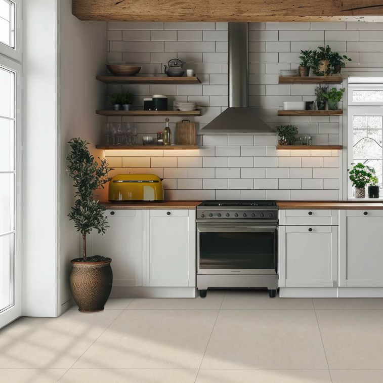 Picture of Mykonos Cotton Stone Effect Porcelain Tiles