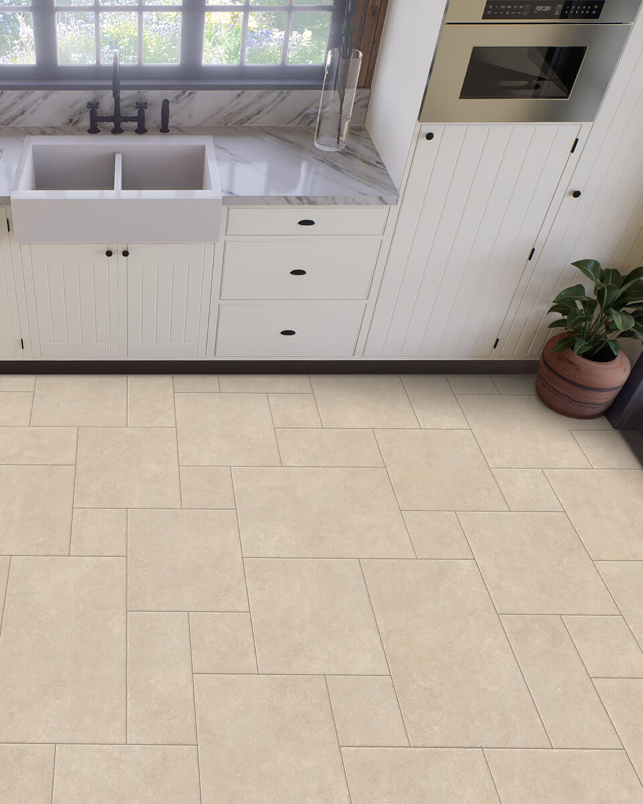 Picture of Savoie Blanco  Antique Limestone Effect Porcelain Tiles  - OPUS Set