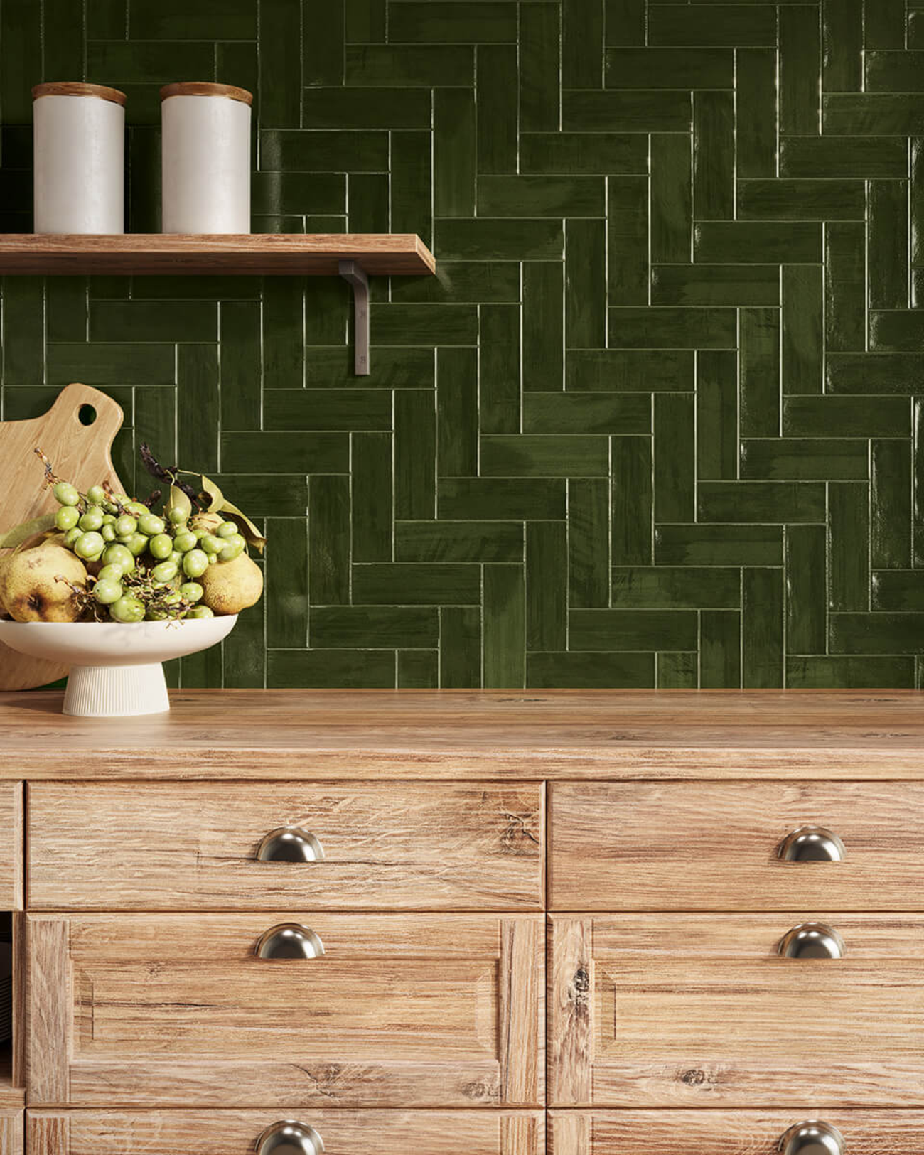 Picture of Bonita Dark Green Metro  Tiles