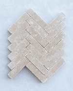 Picture of Dijon Tumbled Herringbone Limestone Cobbles