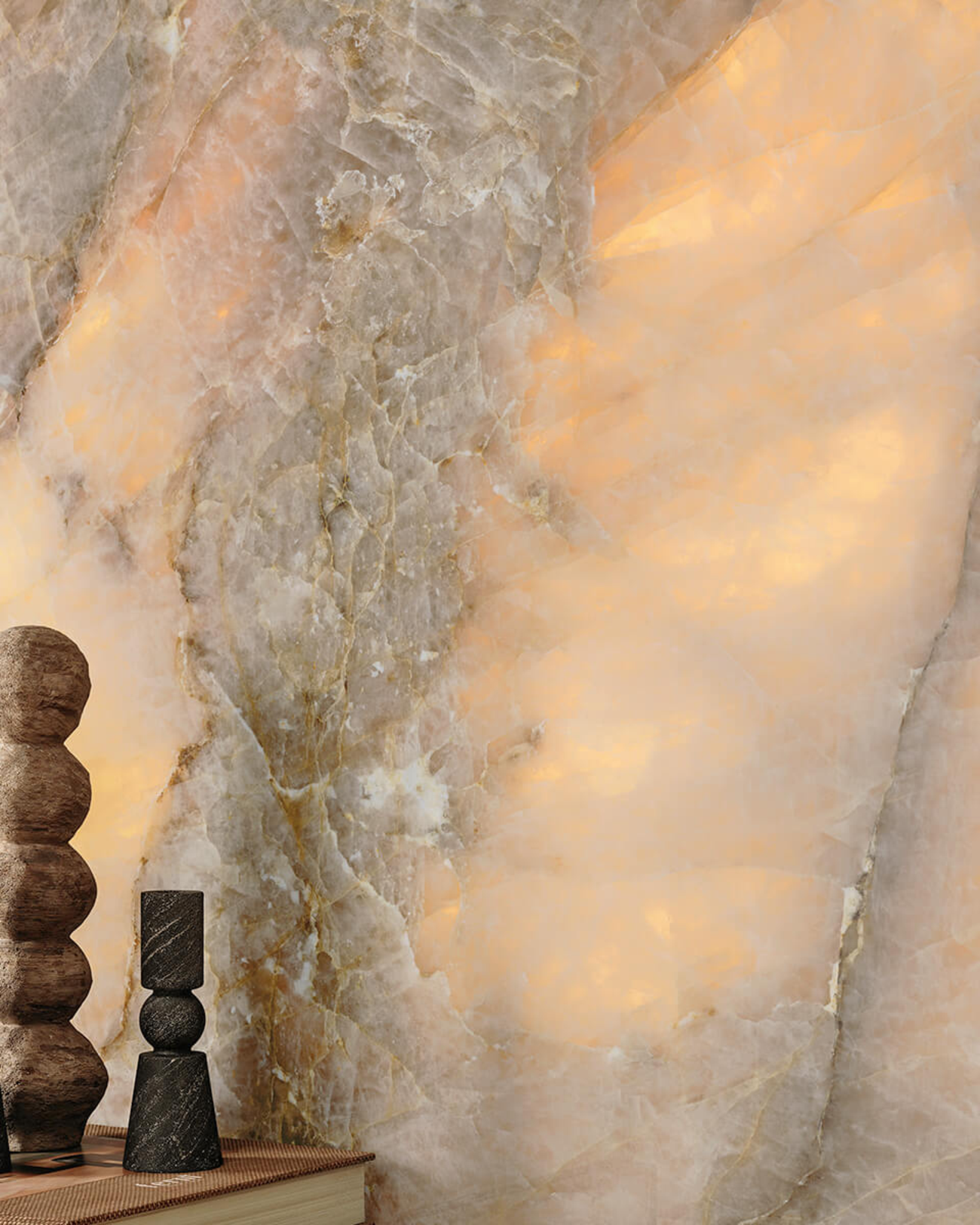 Picture of Luminous Topaz Polished Onyx Effect Porcelain Tiles