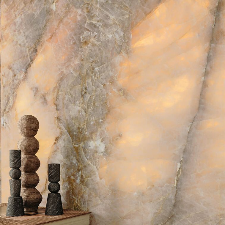 Picture of Luminous Topaz Polished Onyx Effect Porcelain Tiles