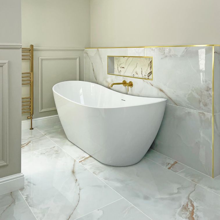 Picture of Mimica Onyx Naturale Marble Effect Porcelain Tiles