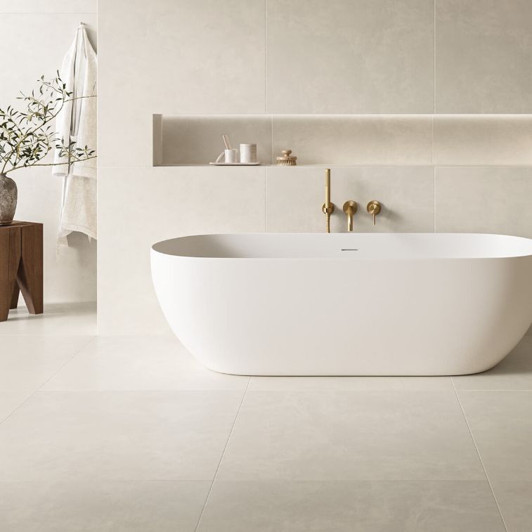 Picture of Serenity Ivory Microcement Effect Porcelain Tiles
