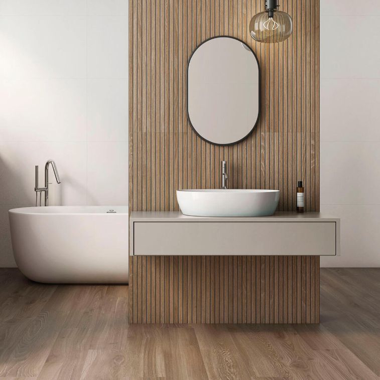 Picture of Nordic Honey Oak Slatted Wood Effect Porcelain Tiles