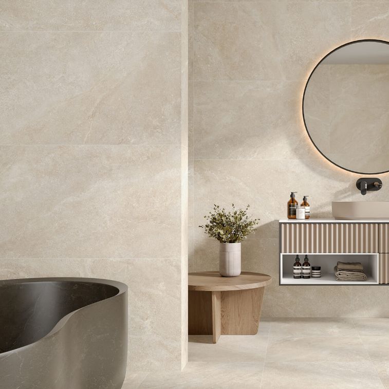 Picture of Nova Ivory Stone Effect Porcelain Tiles