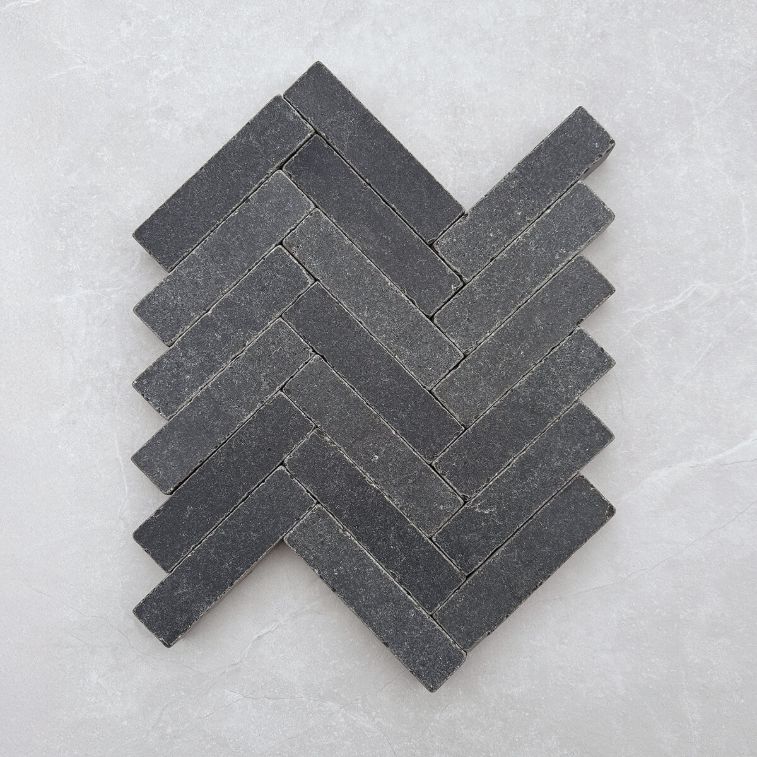 Picture of Faro Grey Limestone Cobbles - Honed & Tumbled