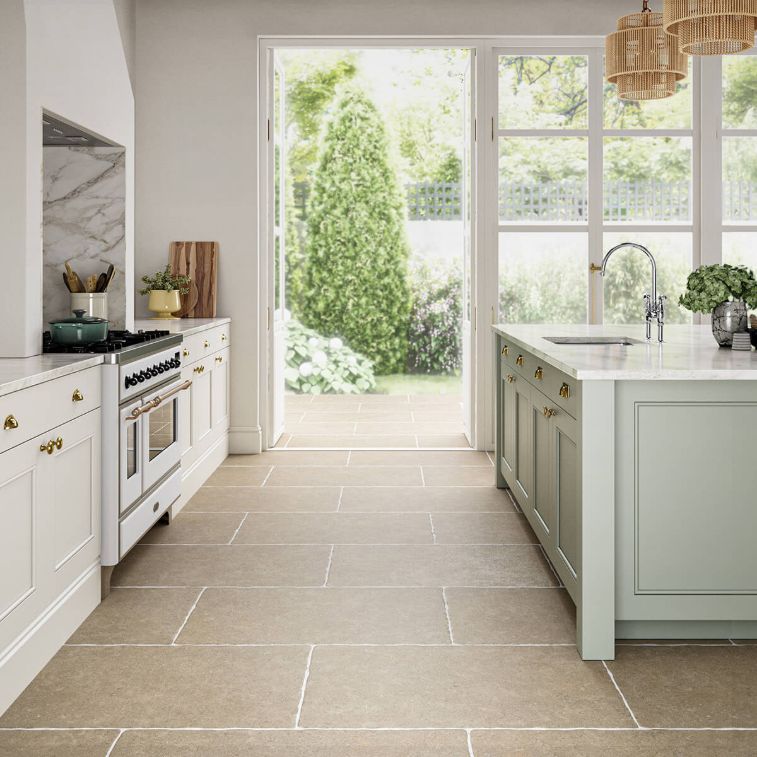 Picture of Yorke Beige Antique Limestone Effect Porcelain Tiles