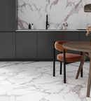 Picture of Bianca White Carrara Matte Marble Effect Porcelain Tiles