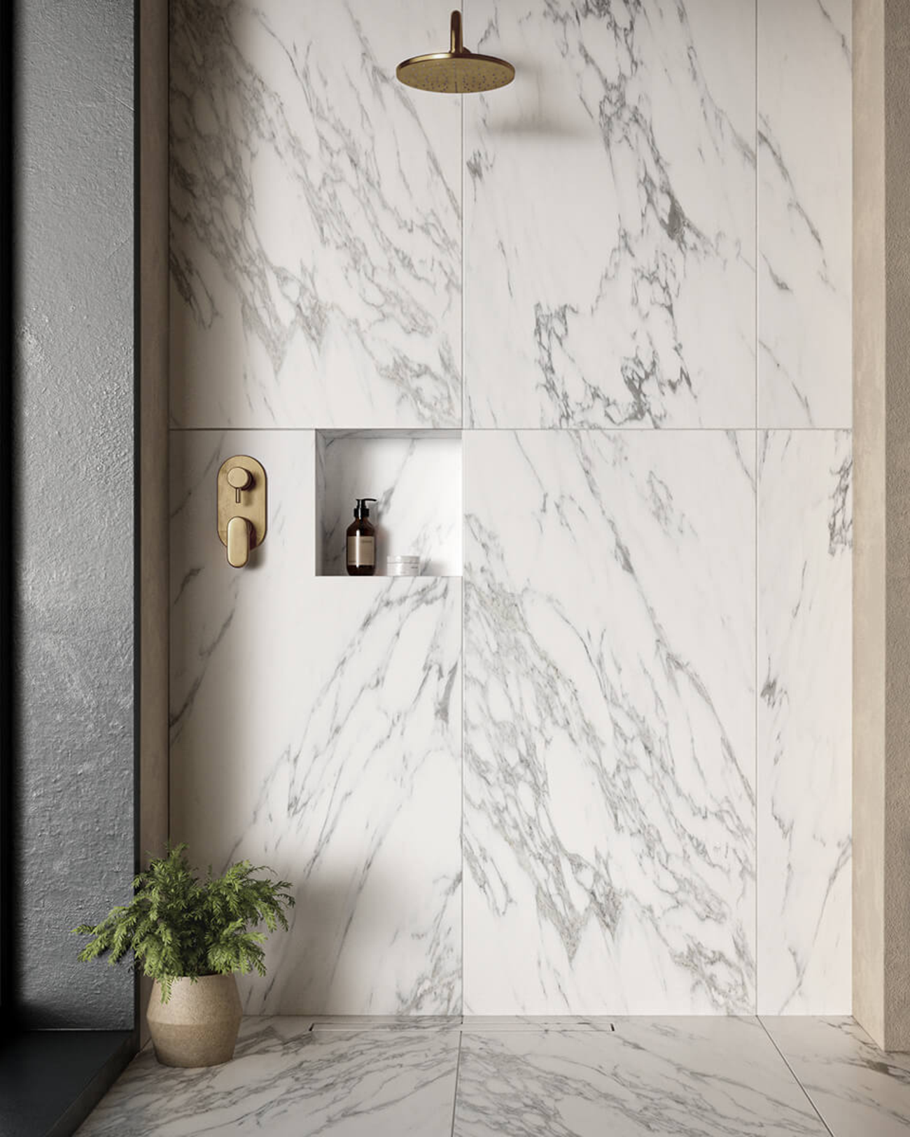 Picture of Riviera White Matte Marble Effect Porcelain Tiles