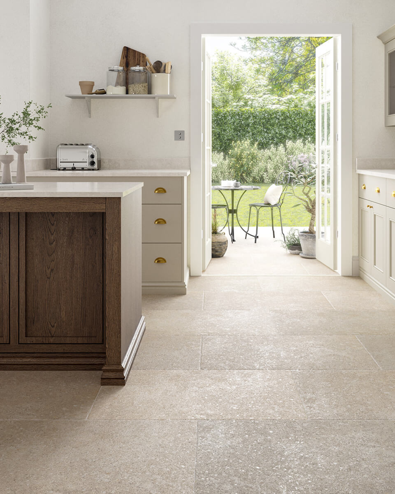 Picture of Hampstead Cream Antique Limestone Effect Porcelain Tiles