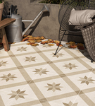 Henley Beige Decorative Porcelain Paving Slabs - 60x60cm