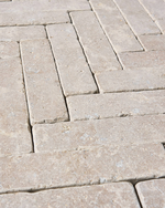 Picture of Dijon Tumbled Herringbone Limestone Cobbles