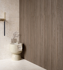 Picture of Nordic Cognac Walnut Slatted Wood Effect Ceramic Tiles