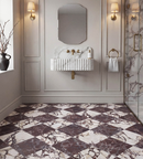 Picture of Rosso Burgundy Marble Effect Checkerboard Tiles