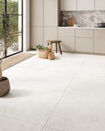 Picture of Linear White Cement Effect Porcelain Tiles